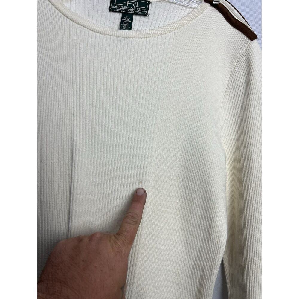 Lauren Ralph Lauren Women's Size Large Long Sleeve Cream - Picture 4 of 9